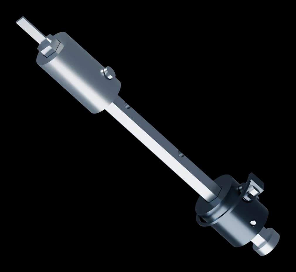 Isolated extended shaft concept with its lock receiver and holder.